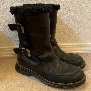 Black Leather UGG boots